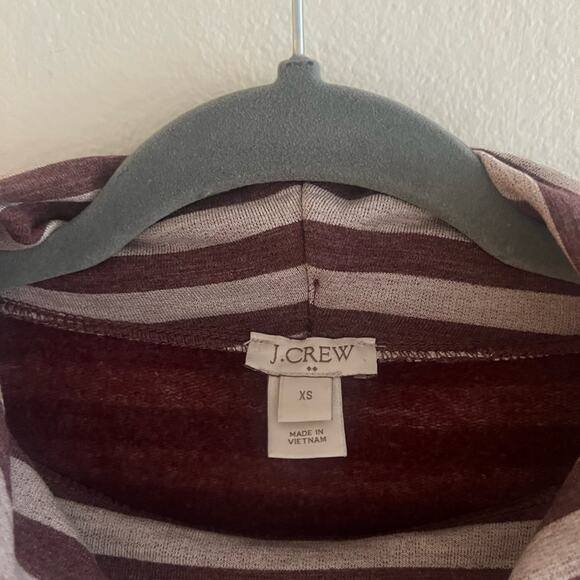 J. Crew Maroon Striped Cowl Neck Pullover Sweater Size XS - Picture 4 of 6